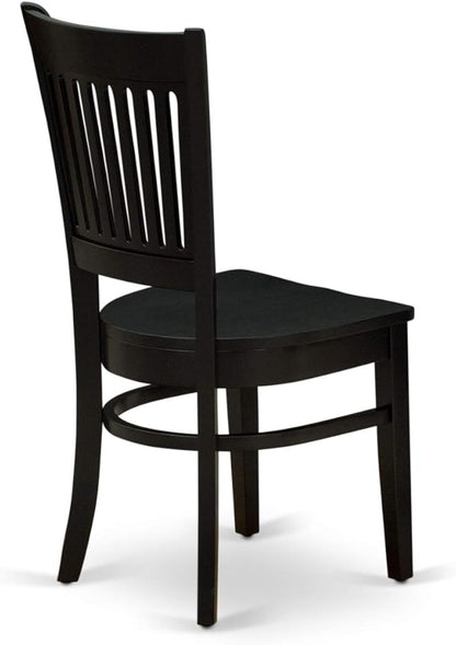 East West Furniture ANVA3-BLK-W 3 Piece Kitchen Table Set for Small Spaces Contains a Round Dining Room Table with Pedestal and 2 Dining Chairs, 36x36 Inch, Black