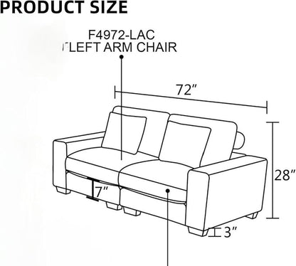Sectional Couches for Living Room, Loveseat Sofa Comfy Cloud Couch with Deep Seats, Lounge Modern Living Room Furniture for Small Space, Green