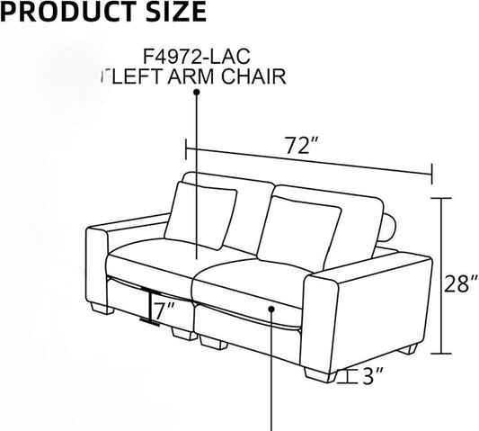 Sectional Couches for Living Room, Loveseat Sofa Comfy Cloud Couch with Deep Seats, Lounge Modern Living Room Furniture for Small Space, Green