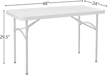 Office Star Resin Multipurpose Rectangle Folding Table for Indoor or Outdoor Use, 4 Feet x 2 Feet