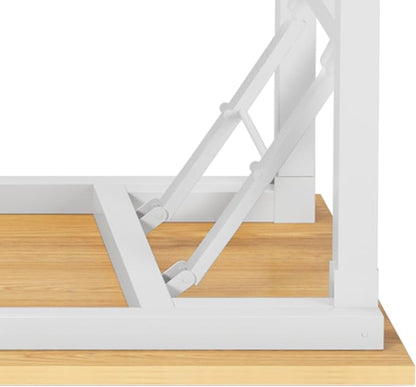 Need Home Office Desk Large Computer Desk 60 inch Sturdy Table Foldable Desk Gaming Computer Table No Assembly Required, Teak&White Frame AC5BW(152.4 * 60)