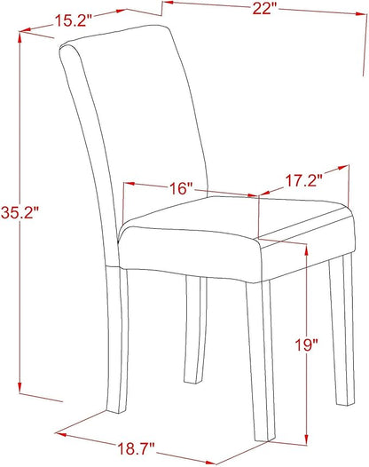 East West Furniture CAAB5-LWH-02 5 Piece Modern Dining Table Set Includes a Rectangle Kitchen Table and 4 Light Beige Linen Fabric Upholstered Chairs, 36x60 Inch, Linen White