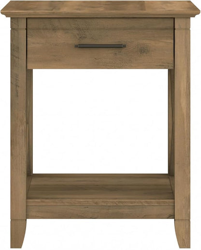 Bush Furniture Key West Small End Table with Storage | Modern Farmhouse Accent Shelf for Living Room in Reclaimed Pine