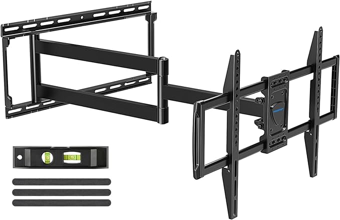 MOUNTUP Long Arm TV Wall Mount for Most 37''-82'' TVs, Corner TV Wall Mount with 30'' Extension Full Motion TVs Mount with Swivel Tilt Max VESA 600x400mm Load Up to 88 LBS, Fit 16/18/24'' Stud MU0019