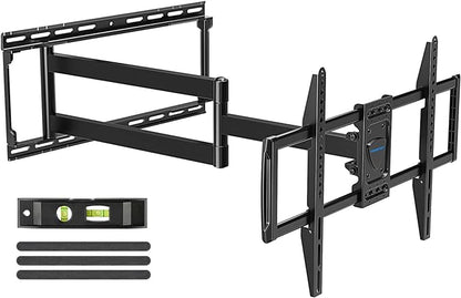 MOUNTUP Long Arm TV Wall Mount for Most 37''-82'' TVs, Corner TV Wall Mount with 30'' Extension Full Motion TVs Mount with Swivel Tilt Max VESA 600x400mm Load Up to 88 LBS, Fit 16/18/24'' Stud MU0019