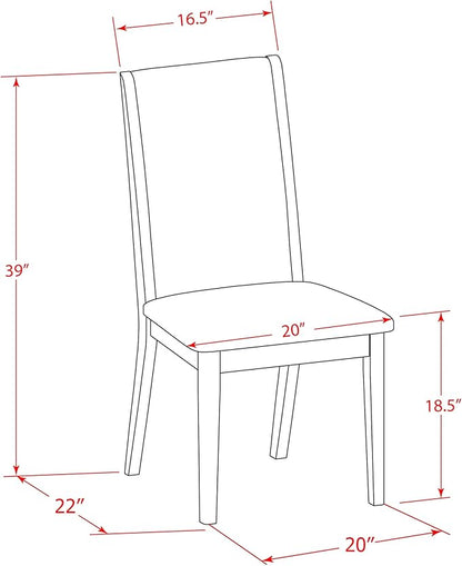 East West Furniture MZLA5-LWH-06 5 Piece Dining Table Set for 4 Includes a Rectangle Kitchen Table with Dropleaf and 4 Shitake Linen Fabric Parson Dining Chairs, 36x54 Inch, Linen White