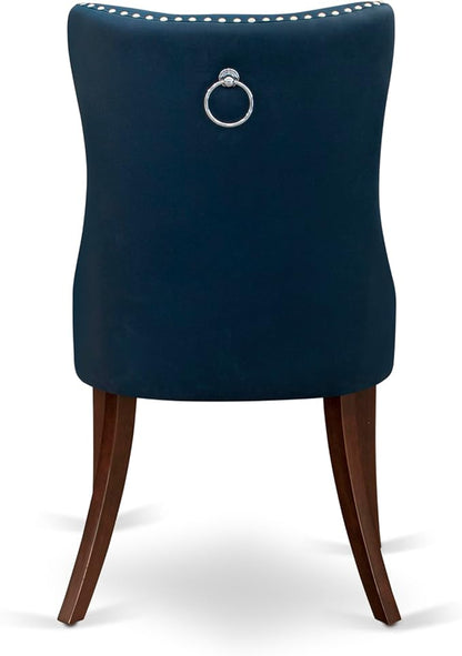 East West Furniture DODA9-MAH-29 9 Piece Dining Set Contains a Rectangle Kitchen Table with Butterfly Leaf and 8 Polyester Fabric Padded Chairs, 42x78 Inch, Mahogany