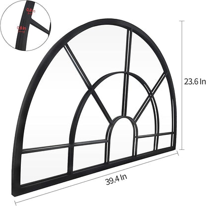 WAMIRRO Arched Window Pane Mirror Decor,Farmhouse Mantel Mirrors for Fireplace/Living Room,24"X40"
