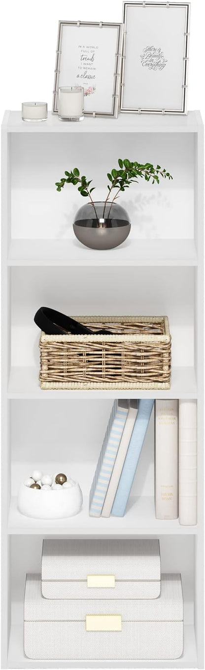 Furinno Luder Bookcase / Book / Storage, 4-Tier, White