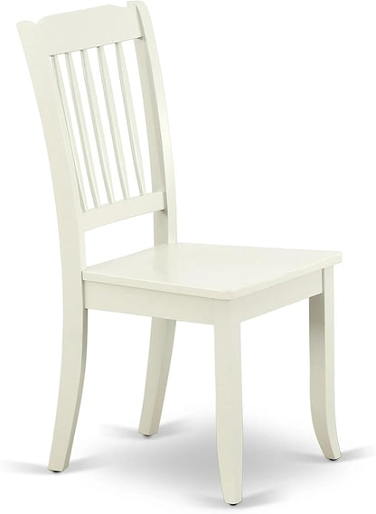 East West Furniture AMDA3-LWH-W 3 Piece Dinette Set for Small Spaces Contains a Round Kitchen Table with Pedestal and 2 Dining Chairs, 36x36 Inch, Linen White