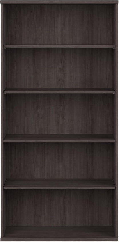 Bush Business Furniture Studio C Tall 5 Shelf Bookcase in Storm Gray, Large Bookshelf for Home or Professional Office
