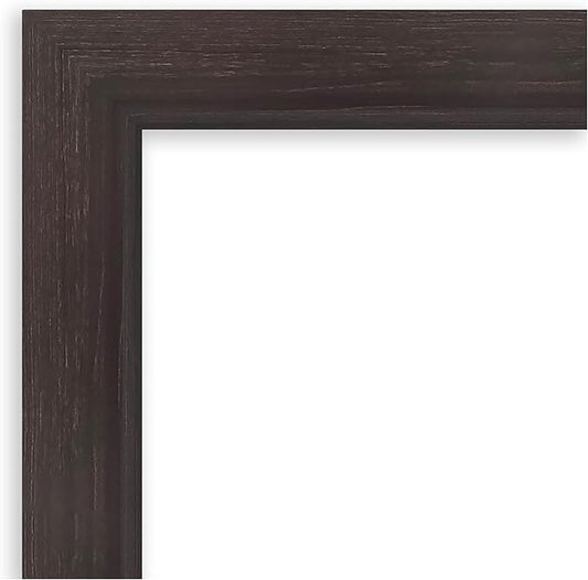 Amanti Art Brown Wall Mirror 26x26 Sloped Espresso Square Bathroom Mirror for Wall Decor Living Room, Medium Modern Contemporary Frame, Hangs Horizonally and Vertically, Bathroom Decor, Beveled Edge