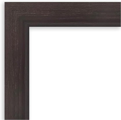 Amanti Art Brown Wall Mirror 36x46 Sloped Espresso Rectangle Bathroom Mirror for Wall Decor Living Room, X-Large Modern Frame, Hangs Horizonally and Vertically, Bathroom Decor, Beveled Edge