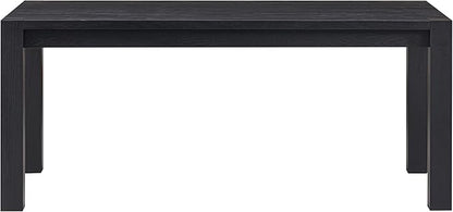 NTC Block 71 Inch Modern Farmhouse Dining Table, Rectangular Dinner Table for Dining Room, Living Room Furniture, Effortless Assembly, Burnt Black