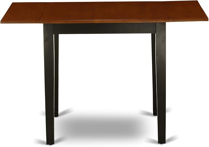 East West Furniture NDAN3-BCH-W 3 Piece Modern Dining Table Set Contains a Rectangle Wooden Table with Dropleaf and 2 Kitchen Dining Chairs, 30x48 Inch, Black & Cherry