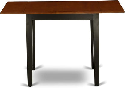 East West Furniture NDAN3-BCH-W 3 Piece Modern Dining Table Set Contains a Rectangle Wooden Table with Dropleaf and 2 Kitchen Dining Chairs, 30x48 Inch, Black & Cherry
