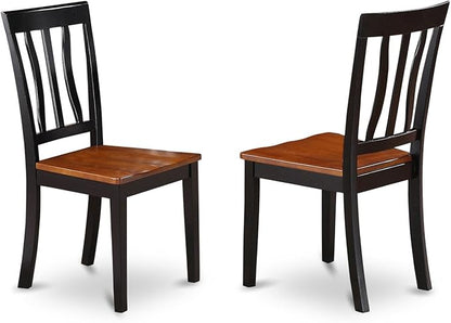 East West Furniture NDAN3-BCH-W 3 Piece Modern Dining Table Set Contains a Rectangle Wooden Table with Dropleaf and 2 Kitchen Dining Chairs, 30x48 Inch, Black & Cherry
