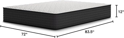 Signature Design by Ashley Limited Edition Firm 12 Inch Hybrid Mattress with Gel Memory Foam and Edge Support for Cool Sleep and Pressure Relief, California King, Fiberglass Free, Mattress In A Box