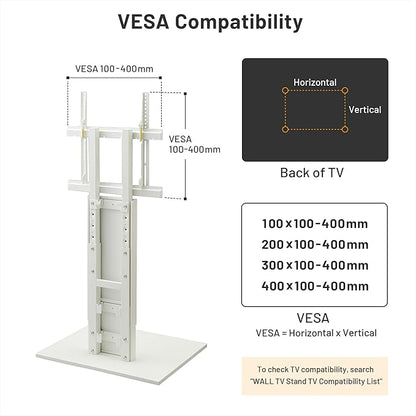WALL V2 Caster Low Type | Minimalist Rolling TV Stand for 32–60 Inch | Satin White | Portable, Space Saving, Height Adjustable, No Drill | for Living Room and Bedroom | Japanese Design & Engineering