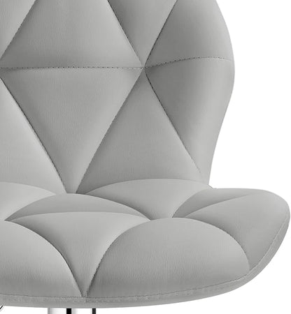 Yaheetech Grey Bar Stools Set of 2, PU Leather Bar Chairs with Backrest, Height Adjustable Swivel Island Stools for Bar, Kitchen Counter, Light Grey