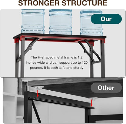 TEMI Small Computer Desk Folding Table - 35.8" Foldable Office Desk, No Assembly, Perfect for Small Spaces in Bedroom, or Apartment, Portable Mini Desk or Study Table Compact Design, Dark Oak
