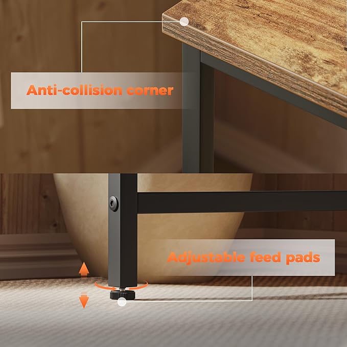 Computer Desk 55 X 24 inch, Gaming Desk for Small Spaces, Modern Simple Style Table for Home Office, Study Student Writing Table (Shelf, Dark Brown, 55 inch)