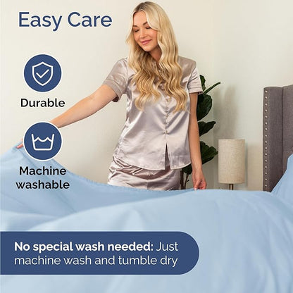 Twin Size 3 Piece Sheet Set - Comfy Breathable & Cooling Bed Sheets Set - Hotel Luxury Bedding for Women, Men, Kids, Teens, Boys & Girls - Deep Pockets, Ultra-Soft, Wrinkle Free - Oeko-Tex - Sky Blue