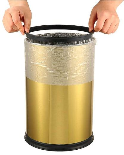 2.6 Gallon Gold Bathroom Trash can with lid,Small Office Garbage can Wastebasket bin for Bedroom,Living Room,Kitchen (Gold)