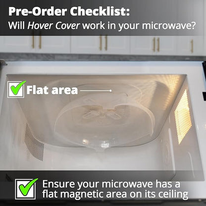 Magnetic Splatter Cover, 12-Inch Clear BPA-Free Food Lid, Vented Plate Guard with Steam Vents, Anti-Splash Microwave Lid, Dishwasher Safe, Space-Saving Magnetic Storage - Ivory