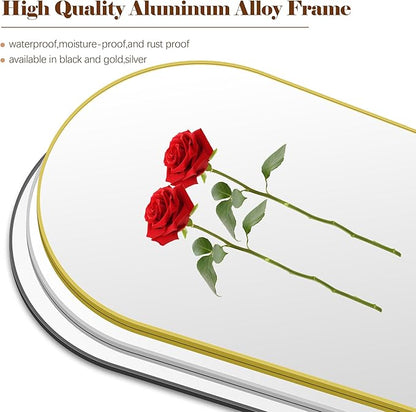 Arched Bathroom Mirror, 36"x48" Gold Arch Mirror for Bathroom, Wall Mounted Mirror, Gold Vanity Wall Mirror w/Metal Frame for Bedroom, Entryway, Living Room, Vertically Hanging or Leaning Against