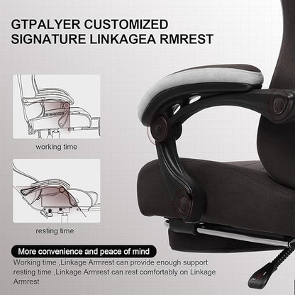 GTPLAYER Gaming Chair, Computer Office Chair with Pocket Spring Cushion, Linkage Armrests and Footrest, High Back Ergonomic Computer Chair with Lumbar Support Task Chair with Footrest
