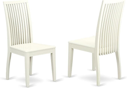 East West Furniture LGIP7-LWH-W 7 Piece Dining Set Consist of a Rectangle Dining Room Table with Butterfly Leaf and 6 Wood Seat Chairs, 42x84 Inch, Linen White