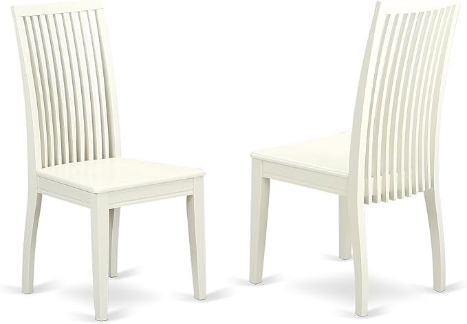 East West Furniture LGIP5-LWH-W 5 Piece Dining Room Table Set Includes a Rectangle Kitchen Table with Butterfly Leaf and 4 Dining Chairs, 42x84 Inch, Linen White