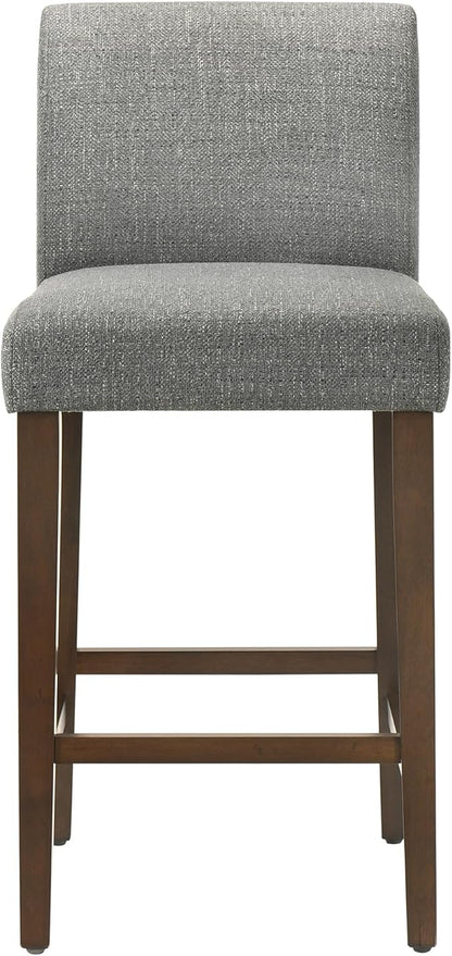 CHITA Counter Height Bar Stools Set of 2, 27" H Seat Height Upholstered Barstools, Fabric in Fog Grey