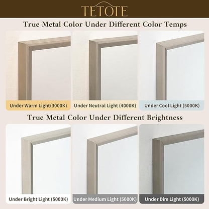TETOTE Brushed Nickel Vanity Mirror for Bathroom 60" x 30" Beveled Frame Rectangle Bathroom Mirror for Over Sink Brushed Nickel, Tempered Glass, Stronger Frame, Modern Farmhouse Bedroom, Entryway