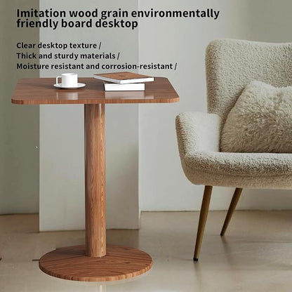 23.62" Mid-Century Modern Square Dining Table for 2 People, Small Dining Room Table with Sturdy Pedestal, Square Kitchen Table for Dining Room, Kitchen, Living Room, Restaurants, Cafes