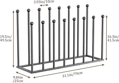 pickpiff Free Standing Shoe Racks - 19.5 Inches Boot Rack Organizer Tall Boots for 8 Pairs, Black Metal Boot Rack Organizer Tall Boots for Dorm Room, Closet, Entryway, Bedroom, Patio Outdoor, Hallway