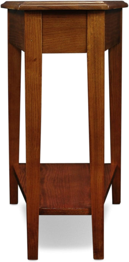 Leick Home 9035-MED Recliner Wedge Table with Shelf, Medium oak, 24 in x 15 in x 24 in
