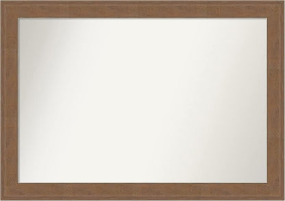 Amanti Art Brown Bathroom Mirror for Over Sink, 29x41 Alta Medium Brown Rectangle Vanity Mirror, Large Country Rustic Frame, Hangs Horizonally and Vertically, Bathroom Wall Decor, Non-Beveled Edge