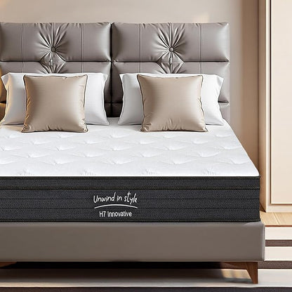 Twin Size Mattress, 10 Inch 5-Zone Pocket Spring Hybrid Mattress with Gel Memory Foam for Pressure Relief & Peaceful Sleep, Medium Firm, Mattress in a Box
