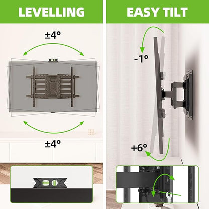 USX MOUNT Heavy Duty TV Wall Mount for 32-105" TVs up to 165lbs with 8" Sliding Design,Ultra-Large Mount for up to 24" Studs with Swivel,Tilt&Leveling,Pre-Assembled Monitor Bracket Max VESA 800x600mm