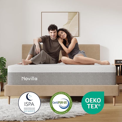 Novilla Full Mattress, 12 Inch Gel Memory Foam Full Size Mattress for Cool Night & Pressure Relief, Medium Plush Feel with Motion Isolating, Bliss