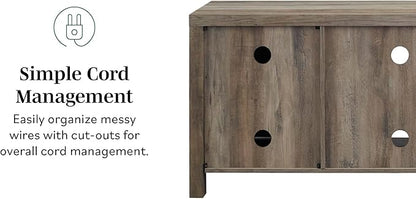 Walker Edison Georgetown Modern Farmhouse Double Barn Door TV Stand for TVs up to 65 Inches, 58 Inch, Rustic Oak