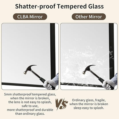 Matte Black Mirror, 40x30 Inch Aluminum Framed Rectangle Mirror, Anti-Rust, Tempered Glass, Square Corner Wall Mirror for Over Sink, Vanity, Bedroom, Entryway, Horizontal/Vertical