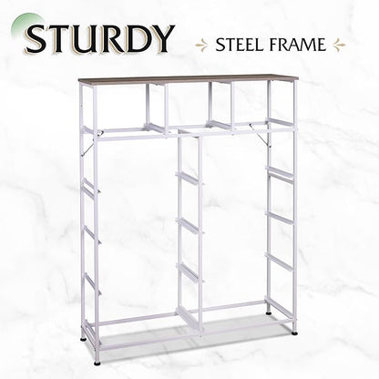 WLIVE Storage Organizer Unit with 11 Fabric Bins, Storage Drawers Organizer with Steel Frame, Tall Storage Tower Organizaton for Living Room, Hallway, Office, Greige