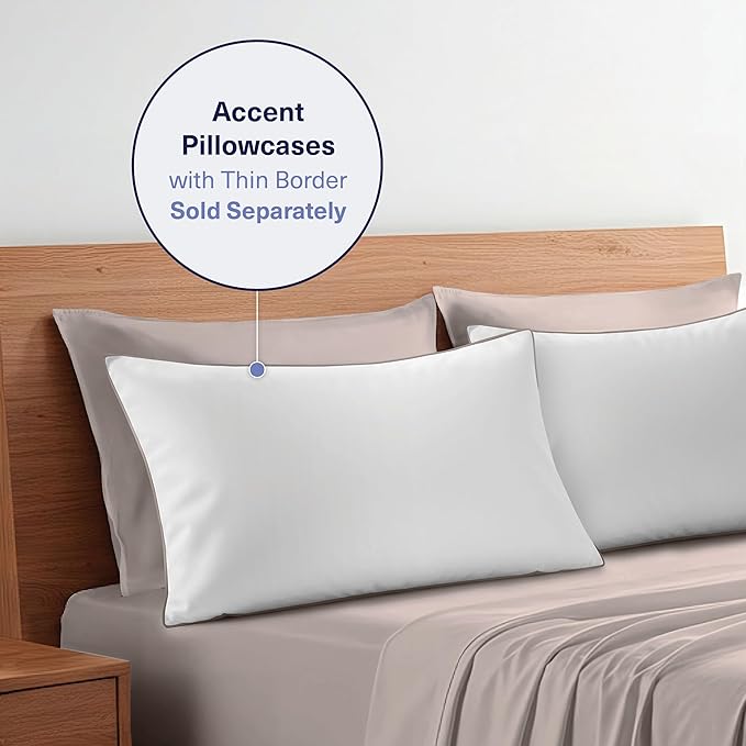 Kickoff Viscose Bamboo Sheets Full Size 4-pc 100% Organic Bamboo Viscose Bed Cooling Sheets Full Size Set Cool Bedding for hot Sleepers Sheet, Flat, Fitted, Pillowcases (Grey Mist, F)