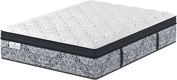 Kingsdown Passions Kelbrooke 16" Plush Euro Pillow Top Hybrid Mattress Full, Cool Gel Memory Foam Layer Motion Isolation Quilted Top Premium Mattress