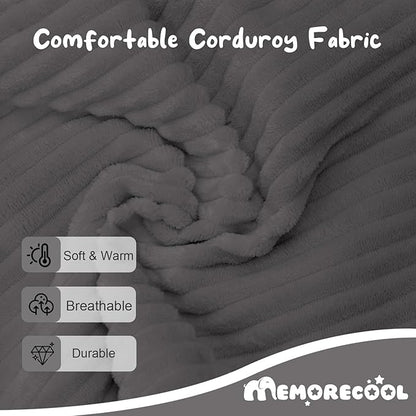 MeMoreCool Modular Kids Couch, Corduroy Play Toddler Couch for Bedroom Playroom Furniture, Convertible Foam Kids Sofa Bed, Fold Out Baby Sofa for Girl Boy, Dark Grey