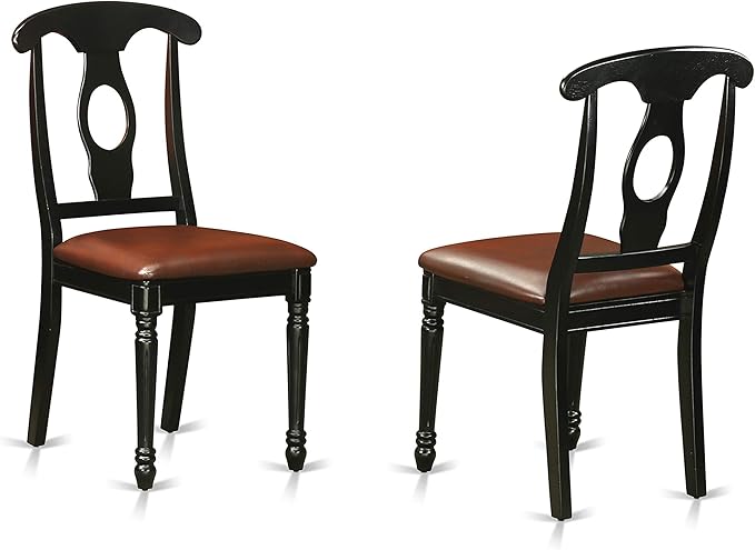 East West Furniture LGKE5-BCH-LC 5 Piece Dinette Set for 4 Includes a Rectangle Dining Room Table with Butterfly Leaf and 4 Faux Leather Kitchen Dining Chairs, 42x84 Inch, Black & Cherry