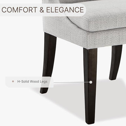 Upholstered Dining Chairs Modern Sidechair Performance Fabric High Back Armlesschair for Diningroom Kitchen,Linen,Set of 2(1 Box)